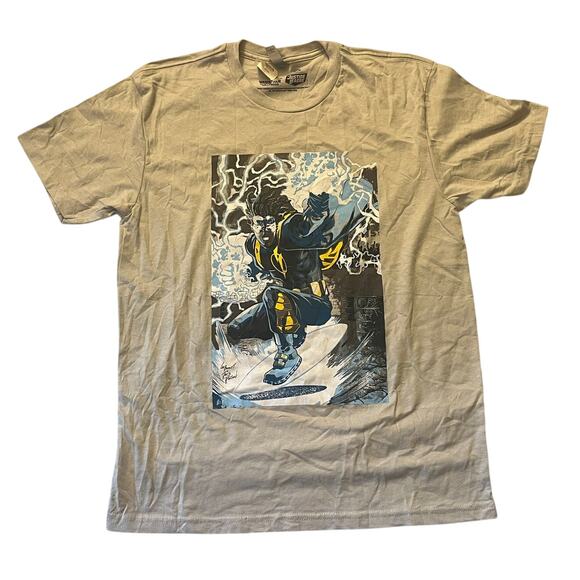 DC Justice League Superhero Static Shock Virgil Hawkins T-Shirt - L - Gray/Multi - Picture 1 of 10